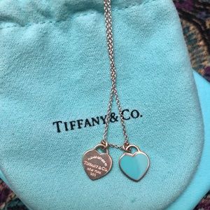 Tiffany & co double mini heart necklace